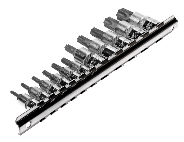 JTC-3902 Набор головок торцевых c насадкой TORX с отверстием 1/4-3/8 TORX Т10Н-Т60Н 11 предметов JTC